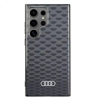 Audi IML Stitching Pattern MagSafe Case voor Samsung Galaxy S24 Ultra S928 zwarte hardcase AU-IMLMS24U-Q5/D3-BK