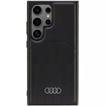 AUDI Synthetic Leather MagSafe Hard Case voor Samsung Galaxy S24 Ultra, zwart
