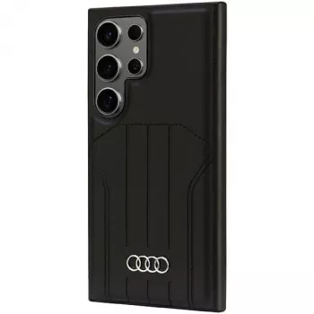 AUDI Synthetic Leather MagSafe Hard Case voor Samsung Galaxy S24 Ultra, zwart