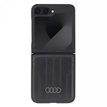 Audi kunstleder MagSafe Hard Case voor Samsung Galaxy Z Flip 6, zwart, AU-TPUPCFlip6-Q5/D1-BK