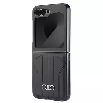 Audi kunstleder MagSafe Hard Case voor Samsung Galaxy Z Flip 6, zwart, AU-TPUPCFlip6-Q5/D1-BK
