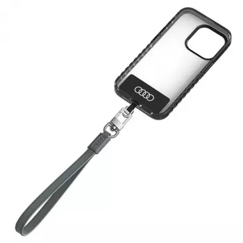 AUDI Universal Phone Lanyard 28cm 10mm Leather grijs AU-HSLSL-GT/D1-GY