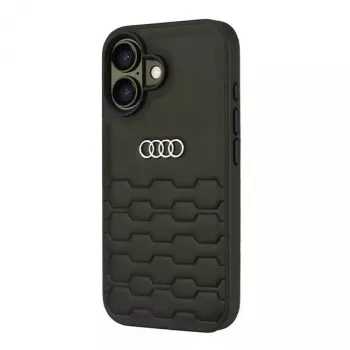 Audi kunstleder Hard Case voor iPhone 16 6,1 inch - zwart
