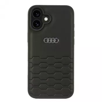 Audi Kunstleder Hard Case voor iPhone 16 Plus 6,7 inch - zwart