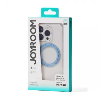 JOYROOM JR-16JL6 ultra-dunne MagSafe-compatibele hoes voor iPhone 16 Pro Max met 360° draaibare ringstandaard - Blauw