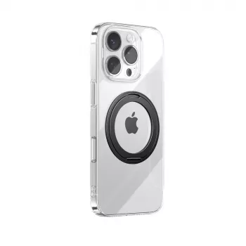 JOYROOM JR-16JL6 ultra-dunne MagSafe-hoes voor iPhone 16 Pro Max met 360° draaibare ringstandaard - Zwart