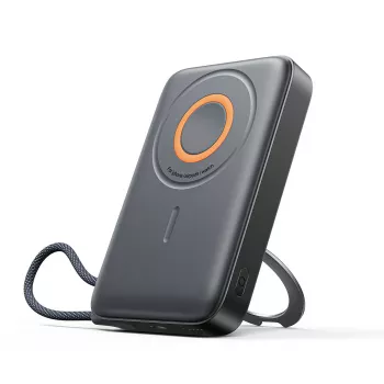 Powerbank Joyroom JR-PBM02 22.5W 10000mAh 3-in-1 inductief magnetisch compatibel met MagSafe met geïntegreerde kabel - Zwart