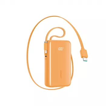Joyroom JR-PR2 powerbank 35W 10000mAh met geïntegreerde USB-C- en Lightning-kabels - Oranje