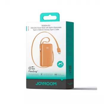 Powerbank Joyroom JR-PR2L 35W 10000mAh met geïntegreerde USB-C-kabels - Oranje