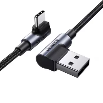 UGREEN USB-C naar USB-A 2.0 haakse kabel US176, 3A, 3m zwart