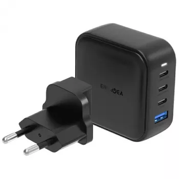 ENERGEA Travelite GAN100 100W GaN USB-C-oplader 3C1A zwart US+EU