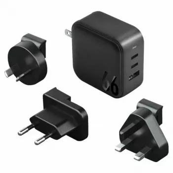 ENERGEA Travelite GAN66 66W GaN USB-C-oplader 2C1A zwart US+EU