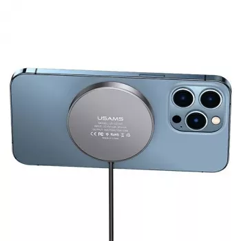 USAMS magnetische draadloze oplader 15W aluminium zwart US-CD183