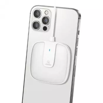 USAMS US-CD153 magnetische oplader 15W voor iPhone 12/13/14/15-serie - wit