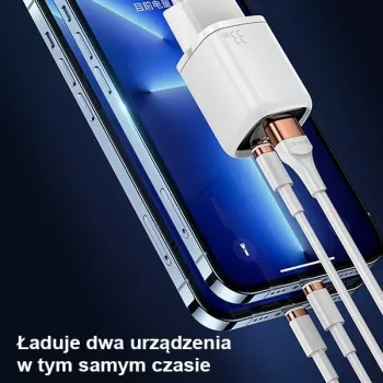 USAMS 33W USB-C + USB-A wandlader PD3.0 QC3.0 snelladen wit CC152TC02