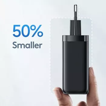 USAMS T47 65W PD snelladen Super Si wandlader met 1x USB-C en 1x USB-A, wit (CC153TC02)