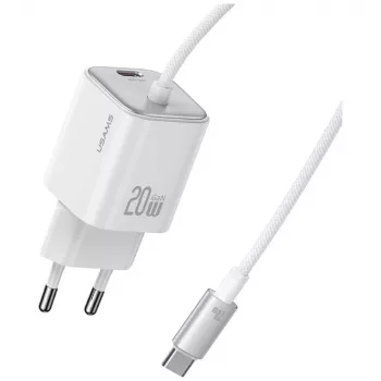 USAMS 20W GaN snellader met kabel