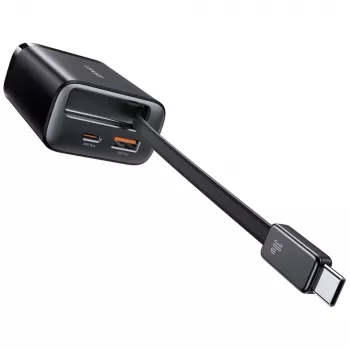 USAMS Xiang Series CC296 30W wandlader met USB-C en USB-A, zwart