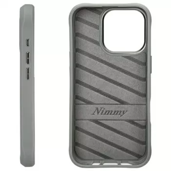 Nimmy hoesje voor Apple iPhone 16 Pro 6,3 inch grijs Glasses Cool Cat