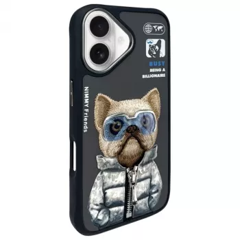 Nimmy Cool&Cute 2.0 Dog beschermhoes voor Apple iPhone 16 6,1 inch zwart