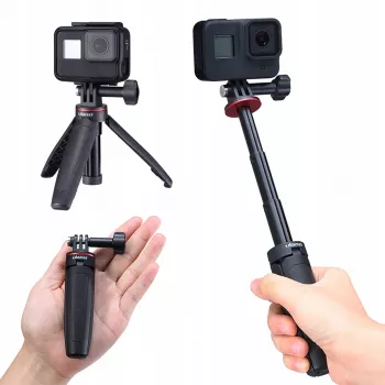 ULANZI MT-09 ministatief, monopod en handgreep voor GoPro, SJCAM, Xiaomi, DJI Osmo Action, zwart