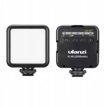 ULANZI VL49 LED videolamp 49 LEDs 2000mAh USB-C oplaadbaar voor DSLR camera gimbal smartphone