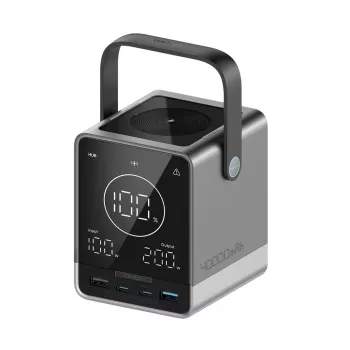 CUKTECH 300W 40000 mAh Powerbank met Draadloos Laden 2x USB-C + 2x USB-A Zwart