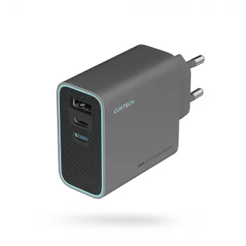 CUKTECH CUKAD653EUGR 65W GaN 3-Poort USB-C & USB-A Wandlader - Grijs