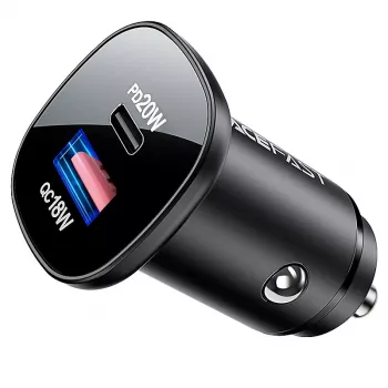 ACEFAST 38W autolader USB-C / USB-A, PPS, Power Delivery, Quick Charge 3.0, AFC, FCP zwart (B1)
