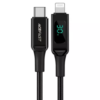 ACEFAST MFI USB-C naar Lightning kabel 1,2m 30W 3A zwart (C6-01 zwart)