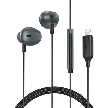 Acefast L1 in-ear hoofdtelefoon met Lightning-aansluiting, microfoon en afstandsbediening 1,2 m - zwart