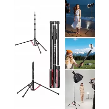 ULANZI T230 2-in-1 lichtstatief en monopod 2,3 m 5 kg aluminiumlegering zwart