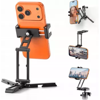 ULANZI SK29 magic arm telefoonstatiefhouder met Arca-Swiss snelwisselplaat, 1/4 inch schroefdraad, flitsschoen, zwart