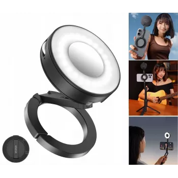 ULANZI ML05 magnetisch LED-videolamp met spiegel, MagSafe-compatibel, 2500K-9000K, 3W, zwart