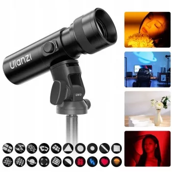 ULANZI LM01 10W LED-spotlight met gobo- en kleurfilters, zoom en effecten