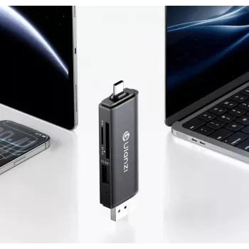 ULANZI CR3 3-in-1 SD/MicroSD/USB-kaartlezer met USB-C- en USB-A-aansluitingen