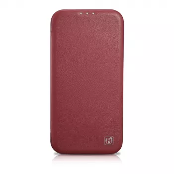 Icarer CE Premium Leather Folio Case voor iPhone 14 Plus met magneetklep MagSafe rood (WMI14220715-RD)