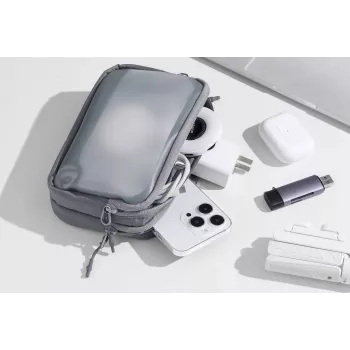 ULANZI BP15 reistas voor accessoires, accu's, kabels, kaarten, telefoon - middelgroot - zwart