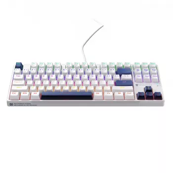 Machenike K500B-B87 bedrade mechanische gaming-toetsenbord, 87 toetsen TKL, Red Switch, RGB-achtergrondverlichting, wit