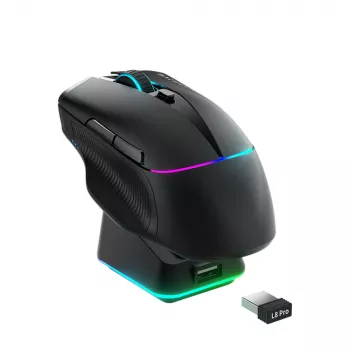Machenike L8 Pro draadloze gaming-muis met laadstation - zwart