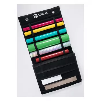 LOKLIK Vinyl Roll Holder - Wandmontage opbergrek voor 24 rollen, zwart