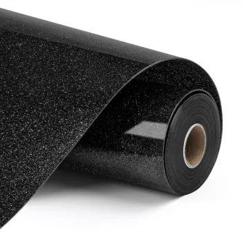 LOKLIK Glitter warmteoverdrachtsvinyl, zwart, 30,5 x 90 cm