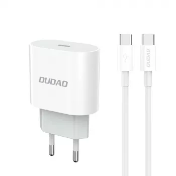 Dudao A14EUC adapter 20W (1m USB-C naar USB-C-kabel inbegrepen) wit