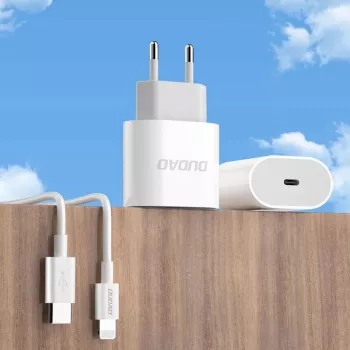 Dudao A14EUC adapter 20W (1m USB-C naar USB-C-kabel inbegrepen) wit