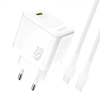Dudao A28C 45W GaN-voeding met USB-C-kabel - wit