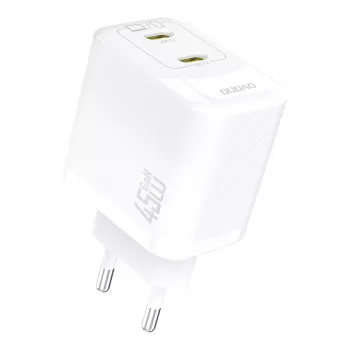 Dudao A28PEU 45W 2xUSB-C wandlader wit
