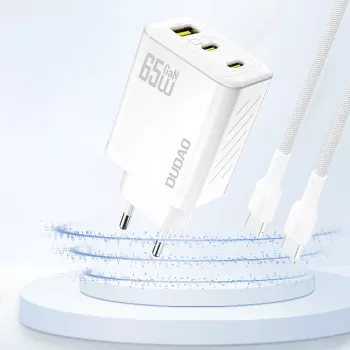 Dudao A29 65W GaN 2x USB-C + 1x USB-A oplader - wit