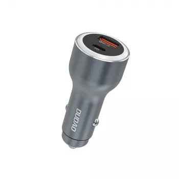 Dudao R4Ultra 120W autolader Power Delivery Quick Charge LED USB-A USB-C grijs