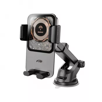 Dudao F19 telefoonhouder voor auto met draadloze oplader 15W - zwart