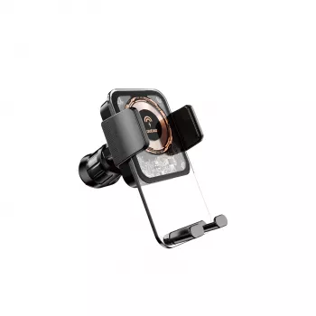 Dudao F19 telefoonhouder voor auto met draadloze oplader 15W - zwart